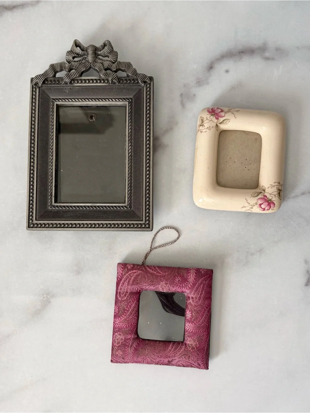 Vintage Mini Picture Frame Trio Ornate Floral Gallery Wall